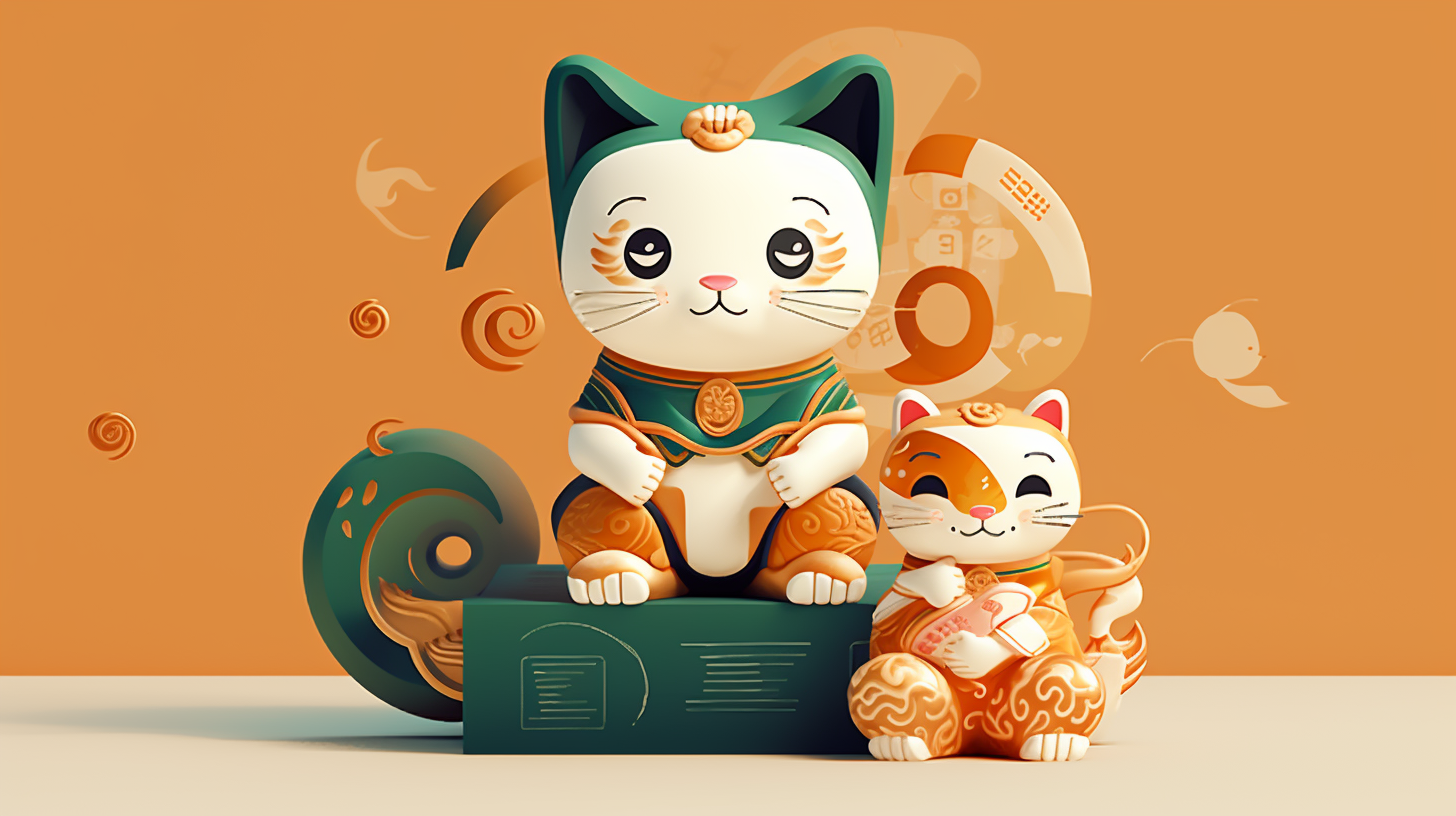 Cat for Luck in Chinese